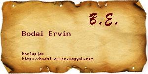 Bodai Ervin névjegykártya