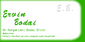 ervin bodai business card